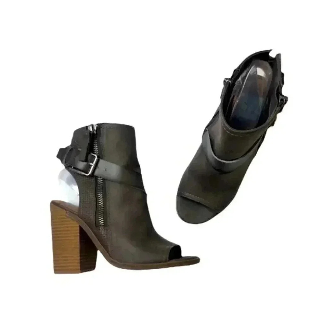 Dolce Vita Teisha  Buckle Block Heel Booties Boots  Sz 7